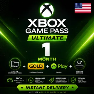 Xbox Game Pass Ultimate 1 Month Membership US Key ⚡[ 𝐈𝐍𝐒𝐓𝐀𝐍𝐓 𝐃𝐄𝐋𝐈𝐕𝐄𝐑𝐘 ]