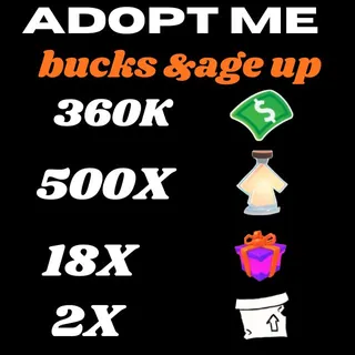 Bucks And Potions And 18X Admin Abuse Box And 2X 2D Box - Adopt Me