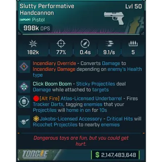⭐[MODDED PEARL] L50 HANDCANNON (FIRE) - 998K DPS - 77% ACCURACY - 9.1 FIRE RATE - 0.4S RELOAD - JAKOBS RICOCHET - INSANE!⭐