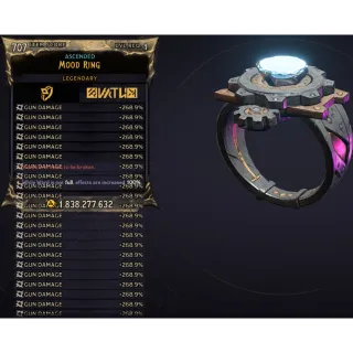 [MODDED] L1 RING - 268% GUN DMG - HIGHEST VALUE IN THE GAME - BEST LEVELING DPS RING!!!