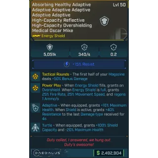 ⭐[MODDED] L50 SHIELD - 5.051.000 CAPACITY - TACTICAL ROUNDS - POWER PLAY - TONS OF OTHER STATS (INSPECT IT!)⭐