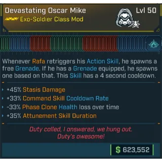 ⭐[MODDED] L50 EXO-SOLDIER (RAFA) CLASS MOD - MAX ALL RAFA SKILLS - +12 PERKS - TONS OF MODDED STATS⭐