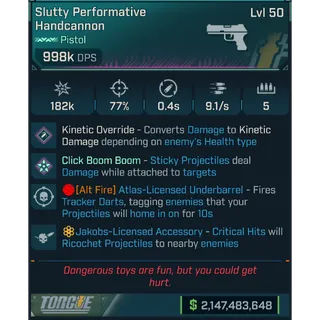 ⭐[MODDED PEARL] L50 HANDCANNON (KINETIC) - 998K DPS - 77% ACCURACY - 9.1 FIRE RATE - 0.4S RELOAD - JAKOBS RICOCHET - INSANE!⭐