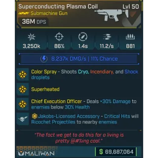 ⭐[MODDED] L50 PLASMA COIL - 36M DPS - 11.2/s FIRE RATE - 881 MAG SIZE - COLOR SPRAY - CEO - COV MAG⭐