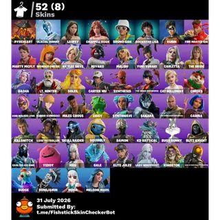 💰 2400 V-BUCKS INCLUDED! 52 SKINS | MARTY MCFLY + CHAPPELL ROAN | PC/PS/XBOX 💰