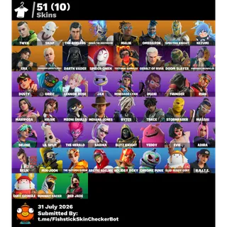 ⚡ 51 SKIN FORTNITE ACCOUNT | PARADIGM + OMEGAROK | 1000 VBUCKS | ALL PLATFORMS