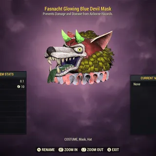 Glowing Blue Devil Mask