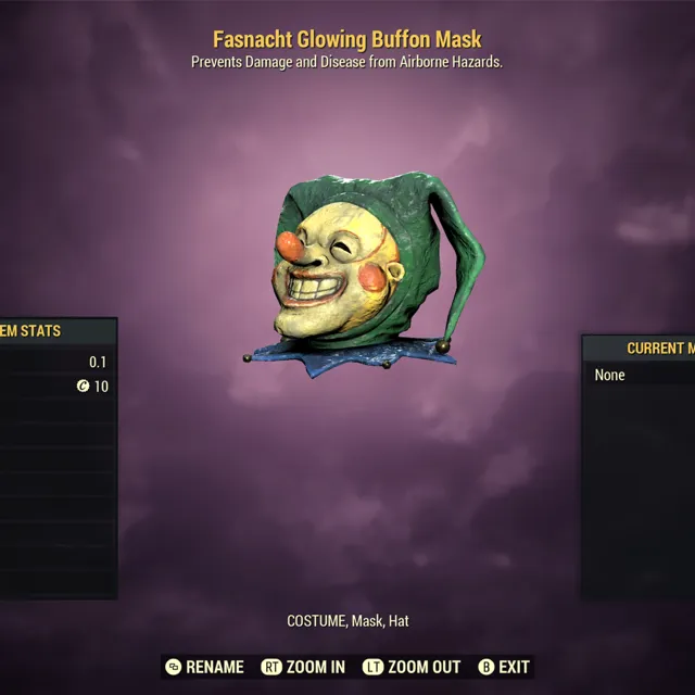 Glowing Buffon Mask - Fallout 76 Game Item - Gameflip