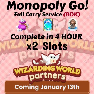 WIZARDING  WORLD PARTNERS EVENT x2 SLOTS RUSH COMPLETE IN 4 HOURS