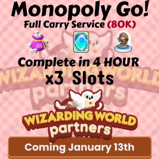 WIZARDING WORLD PARTNERS EVENT x3 SLOTS RUSH COMPLETE IN 4 HOURS