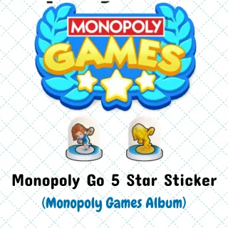 MONOPOLY GAMES ALBUM - 5 STAR STICKER