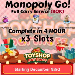 TOYSHOP PARTNERS EVENT x3 SLOTS RUSH COMPLETE IN 4 HOURS