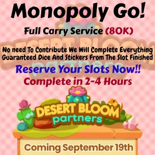 DESERT BLOOM PARTNERS EVENT X3 SLOTS RUSH COMPLETED IN 2-4 HOURS