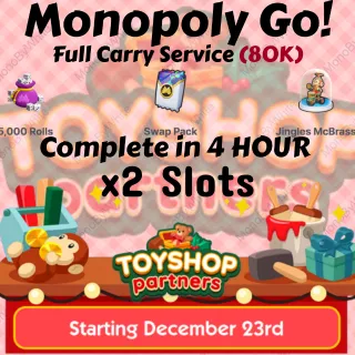 TOYSHOP PARTNERS EVENT x2 SLOTS RUSH COMPLETE IN 4 HOURS