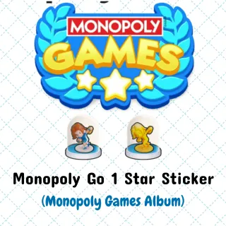 MONOPOLY GAMES ALBUM - 1 STAR STICKER