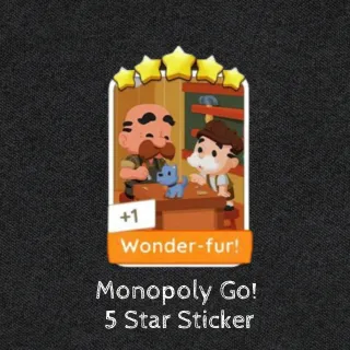 Monopoly GO - 5 Star Sticker - Wonder-Fur!