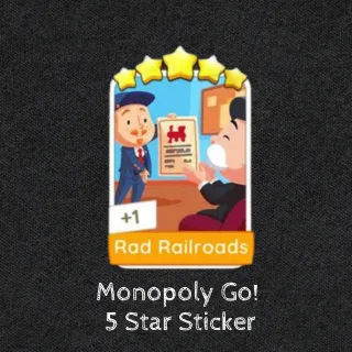 Monopoly GO - 5 Star Sticker - Rad Railroads