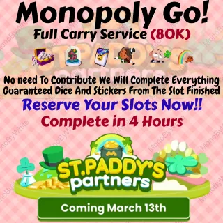 ST.PADDY'S PARTNERS EVENT X3 SLOT RUSH COMPLETED IN 4 HOURS