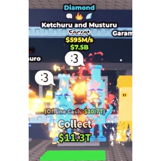 Steal a Brainrot 595m/s Diamond Ketchuru and Musturu