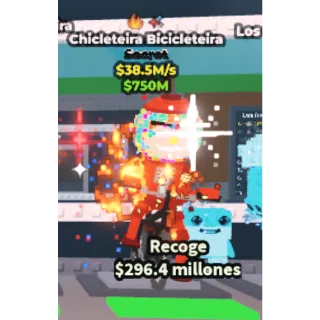 Steal a Brainrot 38.5m/s FIRE + FIREWORK TRAITS Chicleteira Bicicleteira