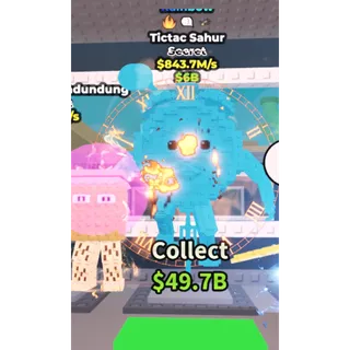 Steal a Brainrot 843.7m/s Rainbow Tictac Sahur