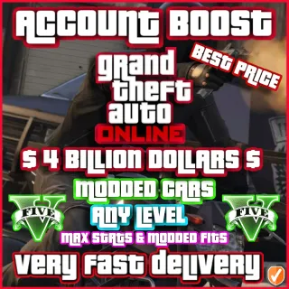 GTA 5 ACCOUNT BOOST  (CARS, MONEY, LEVEL, FITS...)