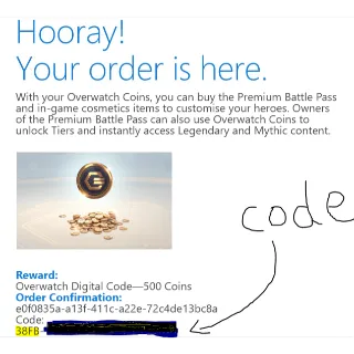 🎮 5.00$ Overwatch 500 Coins – Instant Delivery