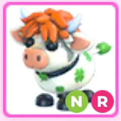Neon Ride Clover Cow