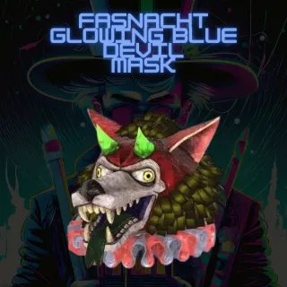 Glowing Blue Devil Mask