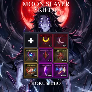 Kokushibo-MOON SLAYER + Skill F + Free Reroll - sailor piece