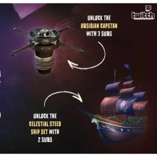Sea of thieves obsidian capstan (celestial steed figurehead hull and sails)