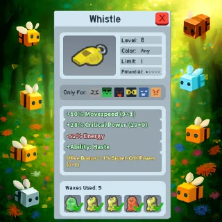Bee Swarm Simulator Whistle 1% Super-Crit Power Hive Bonus