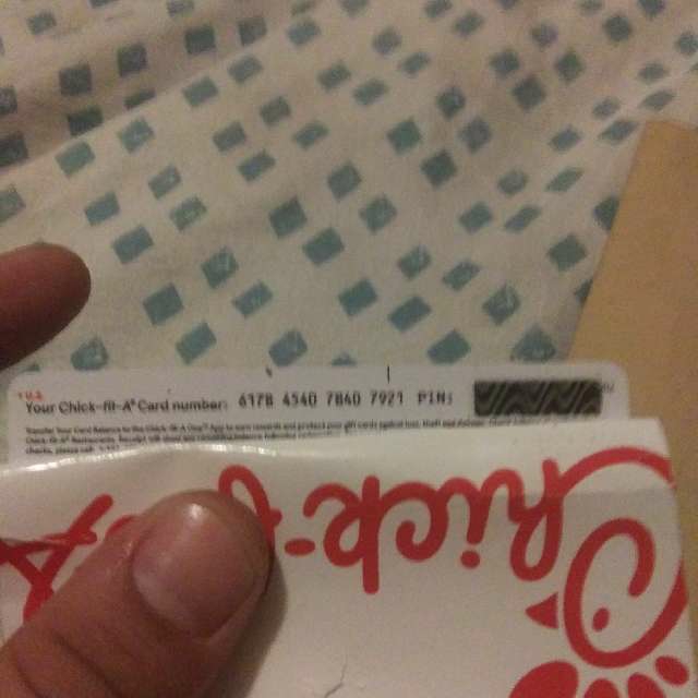 Chick Fil A Gift Card 10 Digitally Sent So Redeem On Chick Fil A Or On