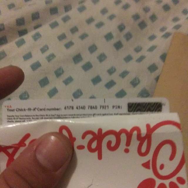 Chick Fil A Gift Card 10 Digitally Sent So Redeem On Chick Fil A Or On