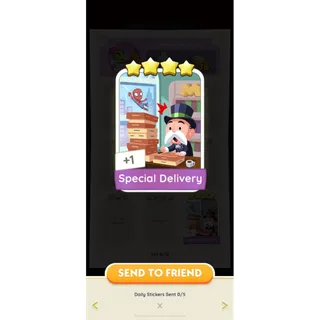 Monopoly Go 4 Stars Sticker Special Delivery