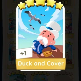 Monopoly Go 5 Stars Sticker Duck And Cover (Monopoly Games Album)