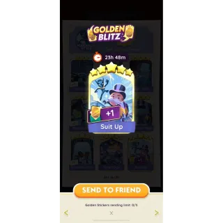 Monopoly Go 5 Stars Golden Blitz Sticker Suit Up