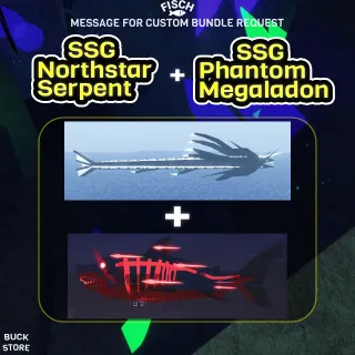 Sparkling Shiny Giant Northstar Serpent + Sparkling Shiny Giant Phantom Megalodon