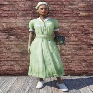 Green Asylum Worker Uniform With Hat