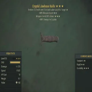 Legacy Bladeless Cryptid Jawbone Knife