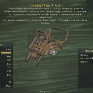 NEW RAGE ULTRA LIGHT Armor Chest Piece