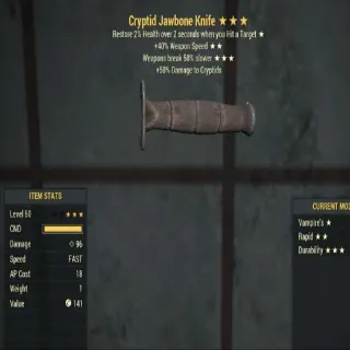 Legacy Bladeless Cryptid Jawbone Knife