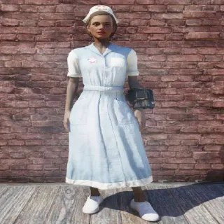 Blue Asylum Worker Uniform With Hat