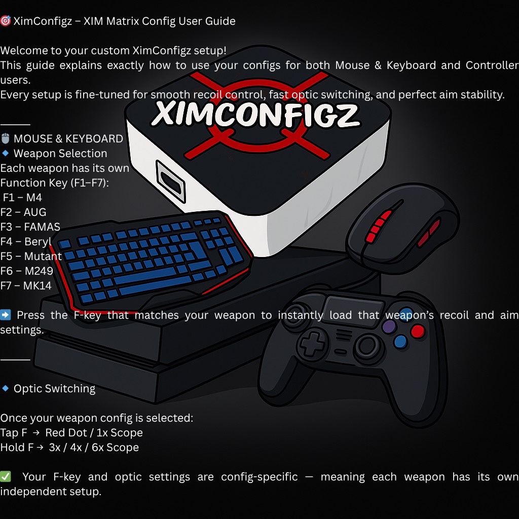 READY TO USE XIM MATRIX CONFIG (PUBG) MnK - Other - Gameflip