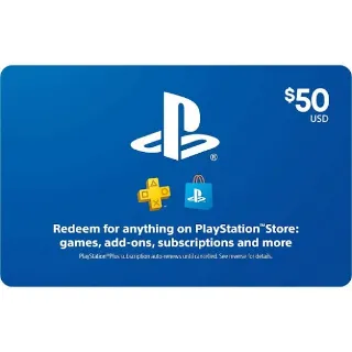 $50.00 USD PlayStation Store