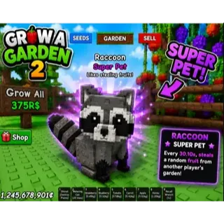 1 Raccoon - Grow A Garden 2