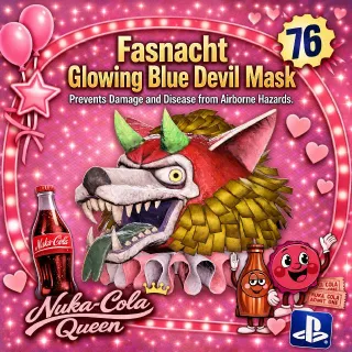 Glowing Blue Devil Mask