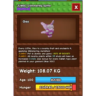 Grow a Garden Collector's Pet