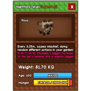 Grow a Garden Collector's Pet