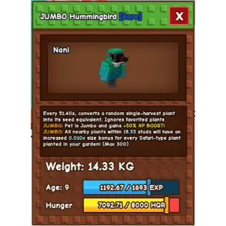 Grow a Garden Collector's Pet